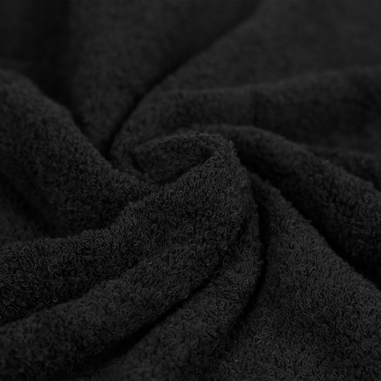 Amazon Basics 6 Piece Oversized Fade resistant Towel set, 100% Cotton towels for bathroom, soft and absorbent, 2 Bath Towels, 2 Hand Towels and 2 Washcloths bathroom towel set, Black