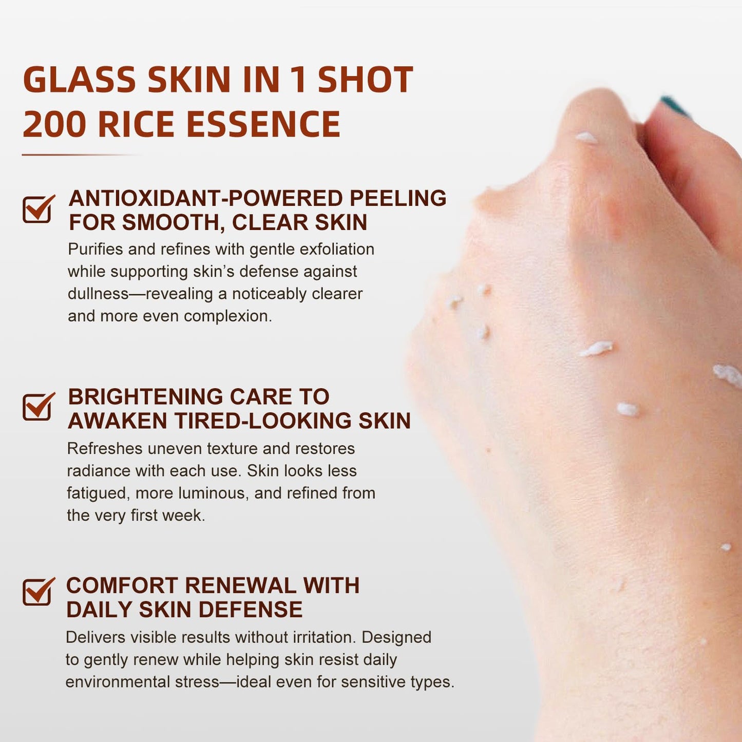 Black Rice Peeling Glow Ampoule - Upgrade Skin Peel & Hydration Shot for Face and Body, Exfoliating Serum for All Skin Types, 80ml
