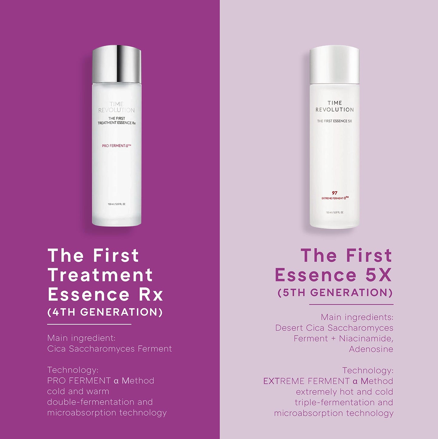 MISSHA Time Revolution The First Essence RX (4th Gen) 5.07 Fl oz/150ml, Korean Face Essence, Hydrating Facial Toner, Skin Smoothing & pH Balancing Toner for All Skin Types