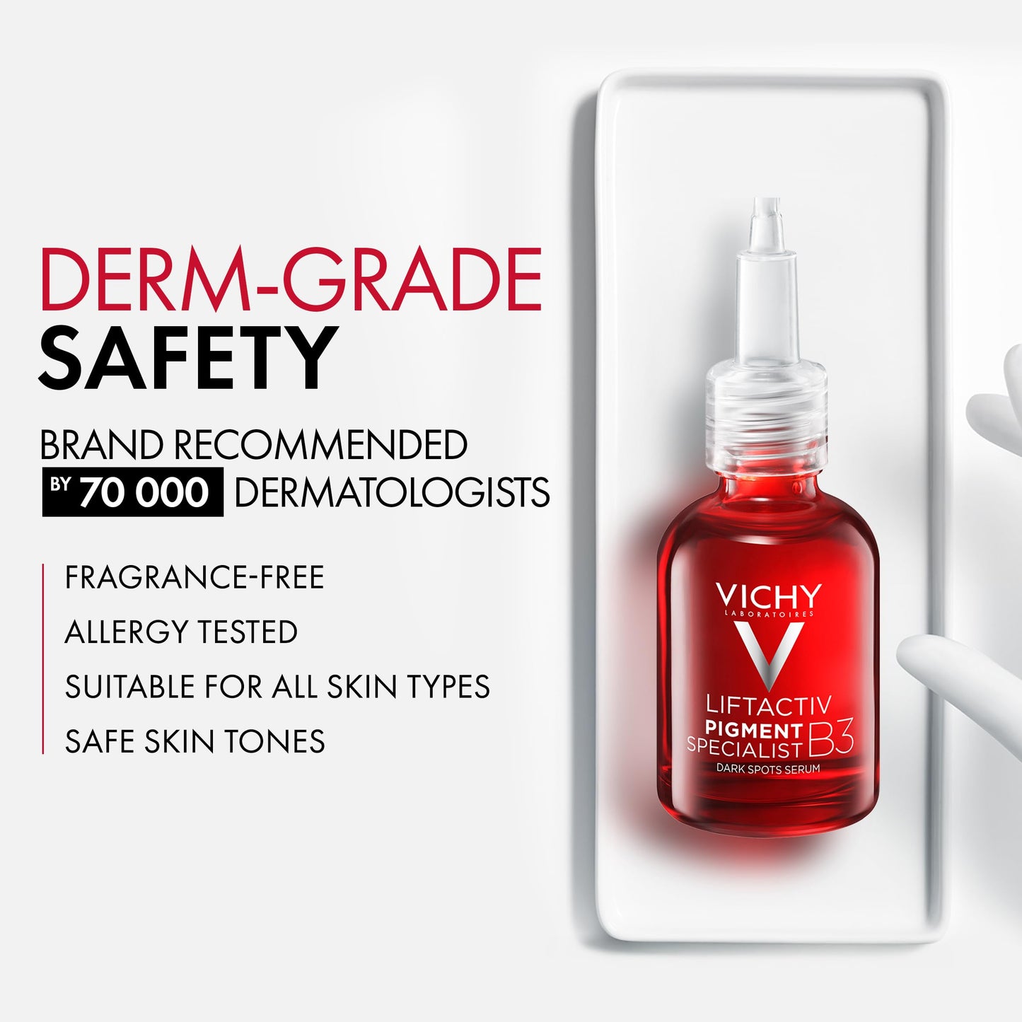 Vichy LiftActiv B3 Serum, 8% Niacinamide + Melasyl + Glycolic Acid, Anti-Aging Dark Spot Corrector for Uneven Skin Tone, Lightweight Face Serum for Women & Men, Non-Sticky
