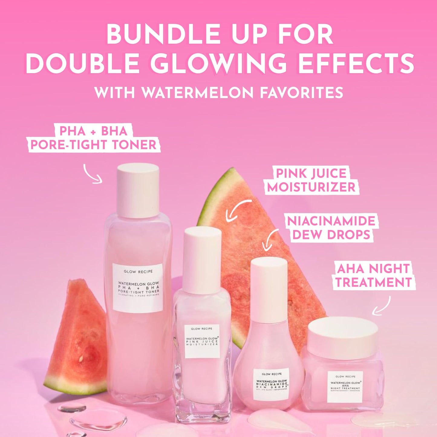 Glow Recipe Watermelon Glow AHA Night Treatment - Overnight Resurfacing Mask with AHA Complex, Hyaluronic Acid, Niacinamide & Watermelon Enzymes for Smooth, Glowing, Even-Toned Skin (60ml)