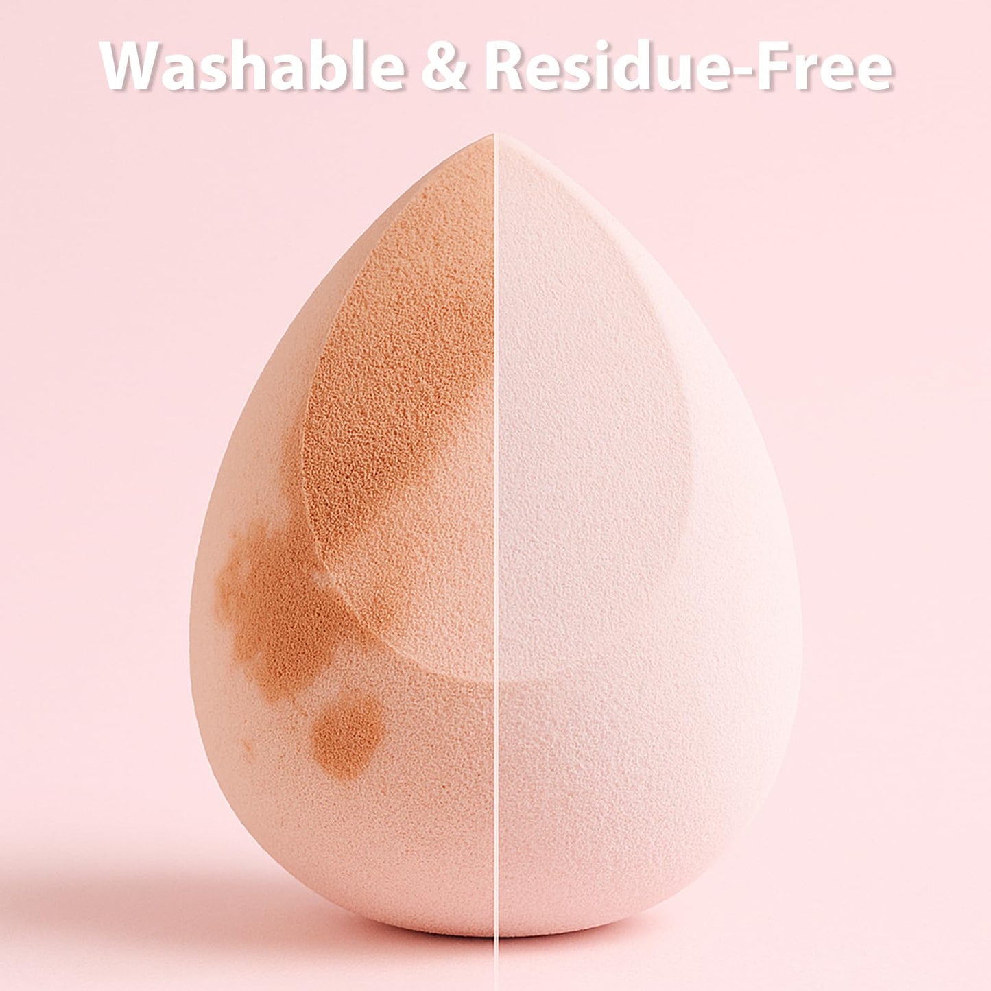 Makeup Sponge Set Foonbe Blender Sponges 7 Pcs for Liquid, Cream, and Powder, Latex Free, Multi colored Beauty Sponges with 1 Mini Sponge, Vegan & Cruelty-Free
