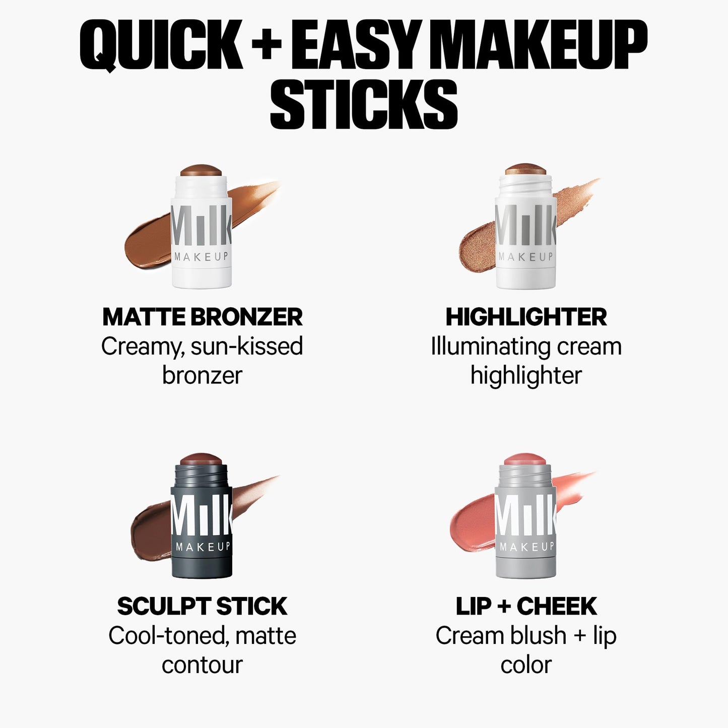 Milk Makeup Sculpt Stick – Cool-Toned Cream Contour Stick with Thyme Extract + Mango Butter – Hydrating, Buildable Formula Adds Depth + Dimension – Toasted (Light), 0.19 oz