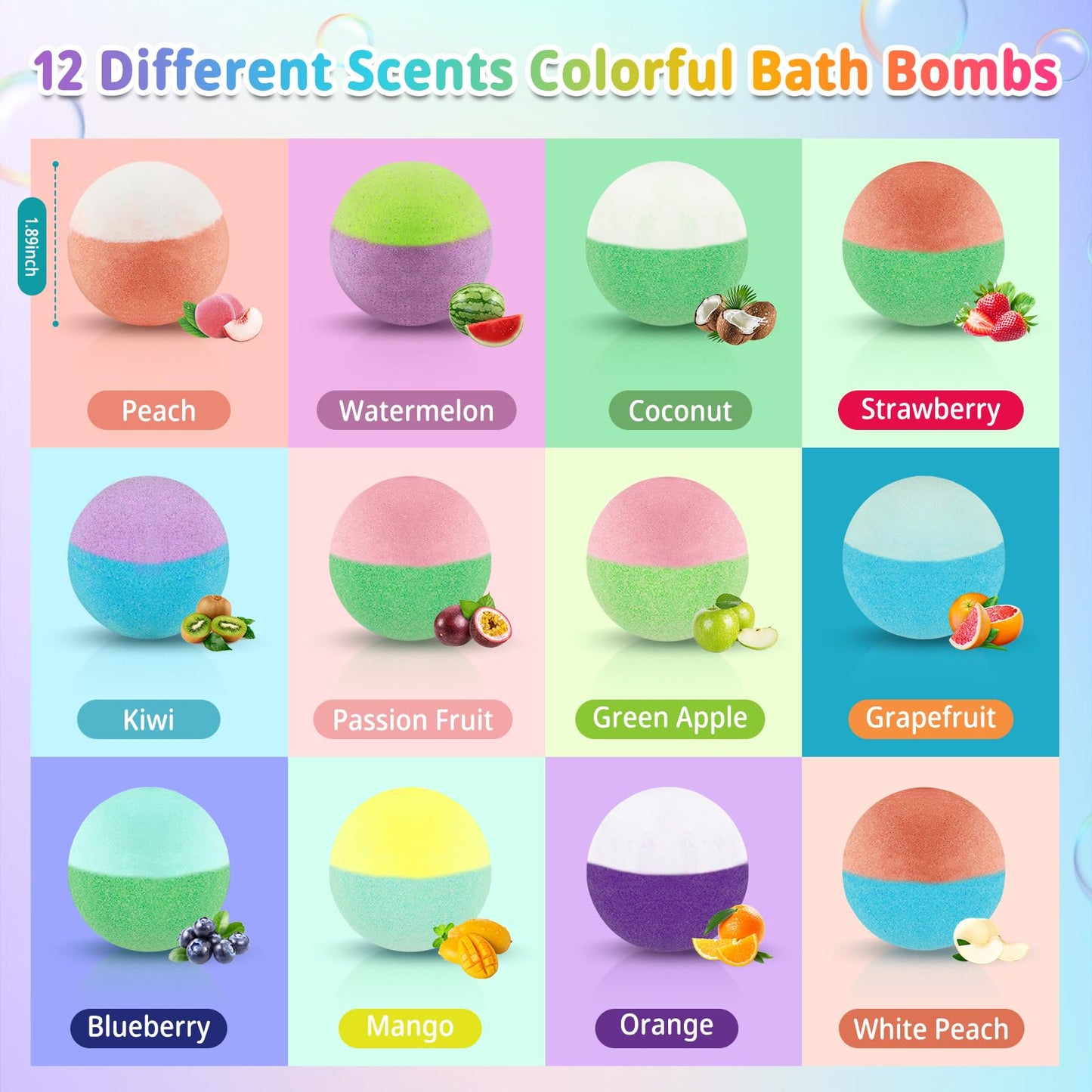 Bath Bombs for Kids with Surprise Inside, 24 Pack Kids Bath Bombs Gift Set, Kid Bubble Bath Fizzy for Girls Boys with Bath Toys Inside