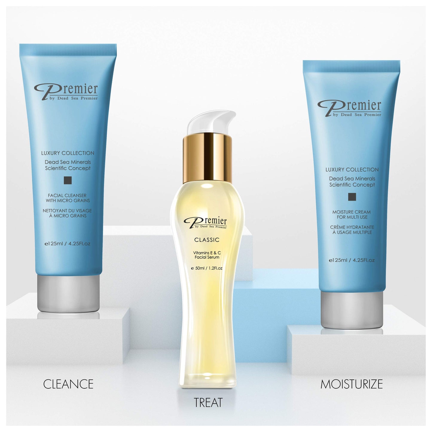 Premier Dead Sea Facial Cleanser with Micro Grains, Luxury collection foaming face wash, daily use skin care, nondrying, anti-aging Skin Care with aloe vera, witch hazel, Dermatologist Tested 4.4fl oz