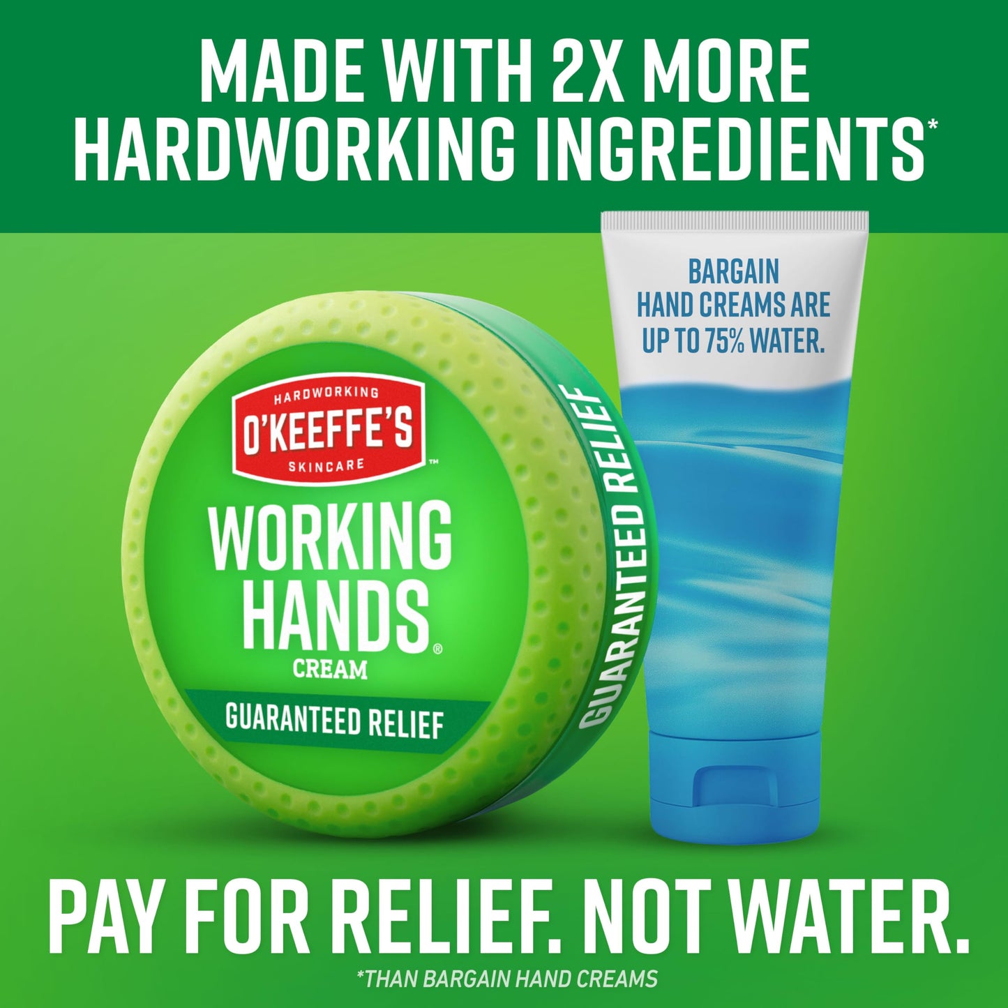 O'Keeffe's Working Hands Hand Cream for Extreme Dryness - 3 oz Tube (2 Pack) - Repairing Skincare for Cracked, Dry Hands