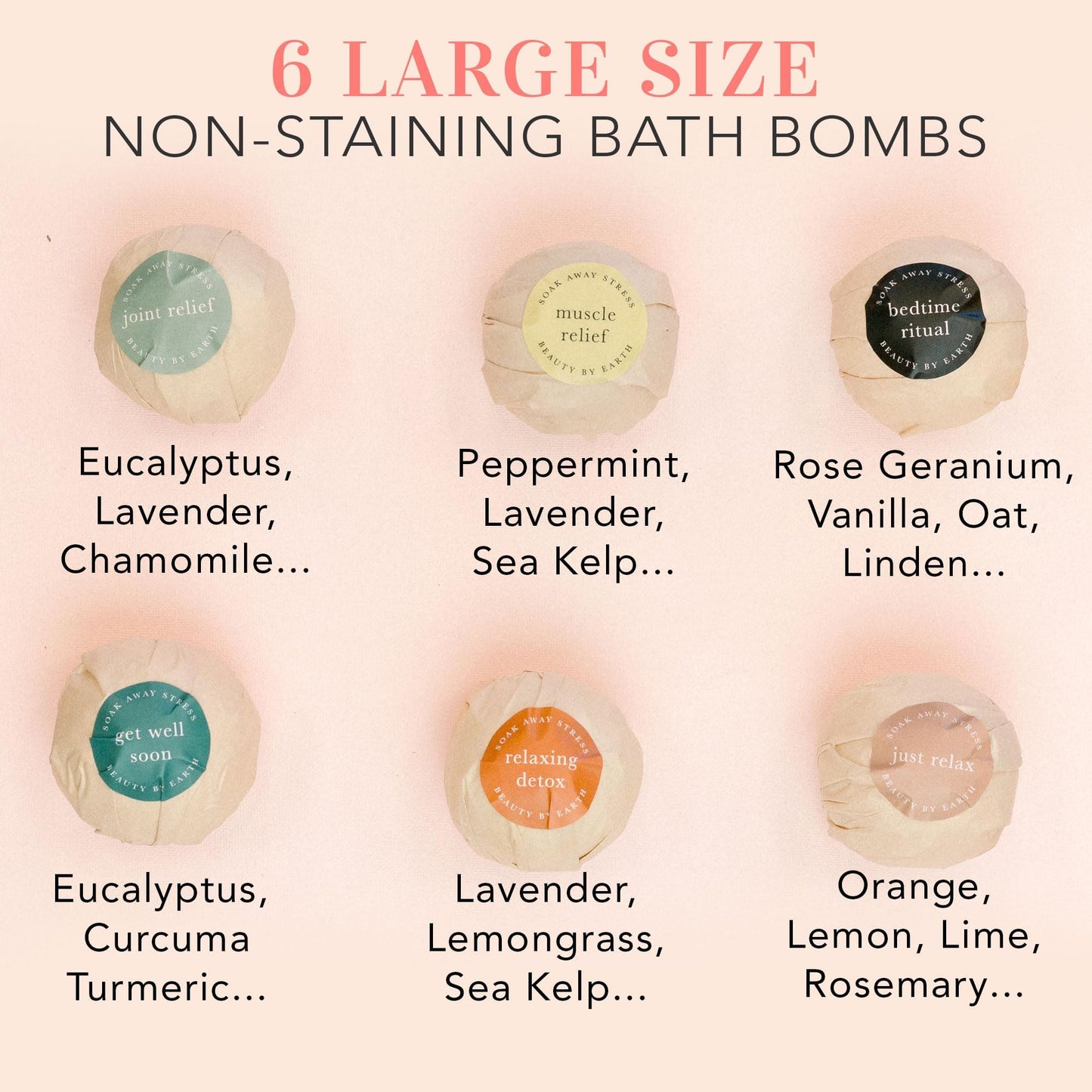 Bath Bombs Gift Set, USA Made with Organic & Natural Ingredients, Relaxing Spa Gifts for Women & Men