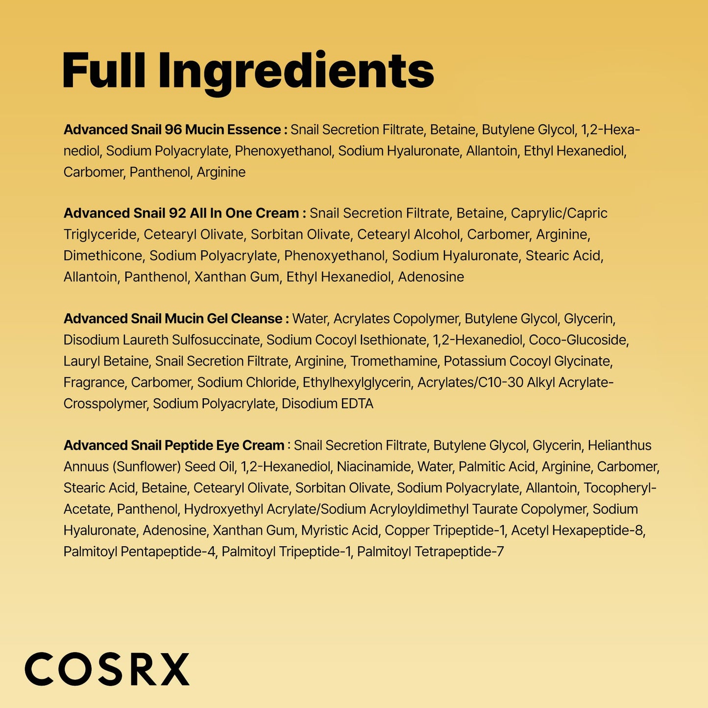 COSRX All About Snail Mucin Korean Skin Care Set, Mini Travel Essentials, Travel Size Gift Set with Snail Mucin Face Wash, Serum, Moisturizer & Eye Cream, Rejuvenating Kit