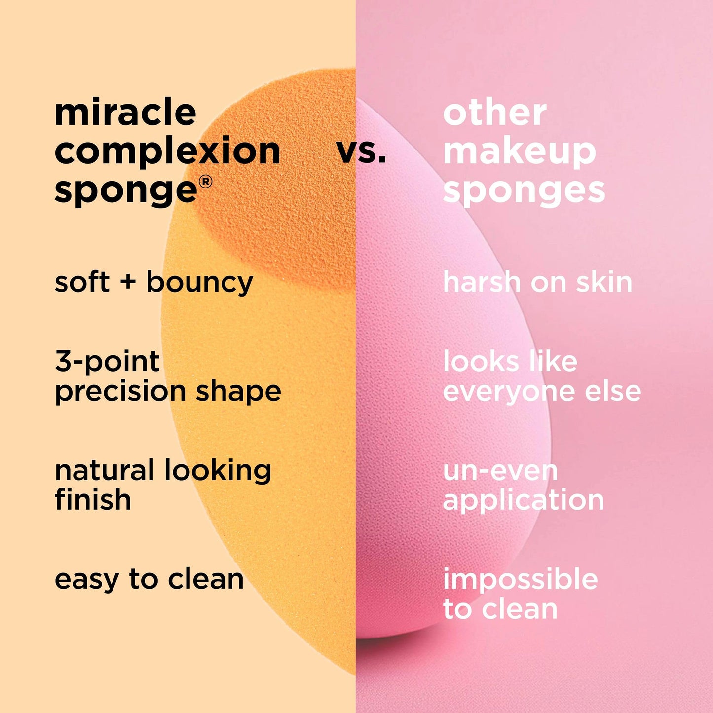 Real Techniques Miracle Complexion Makeup Sponge, 4-Pack Beauty Blender For Liquid & Cream Foundation, Streak-Free Coverage, Latex-Free, Vegan & Cruelty-Free