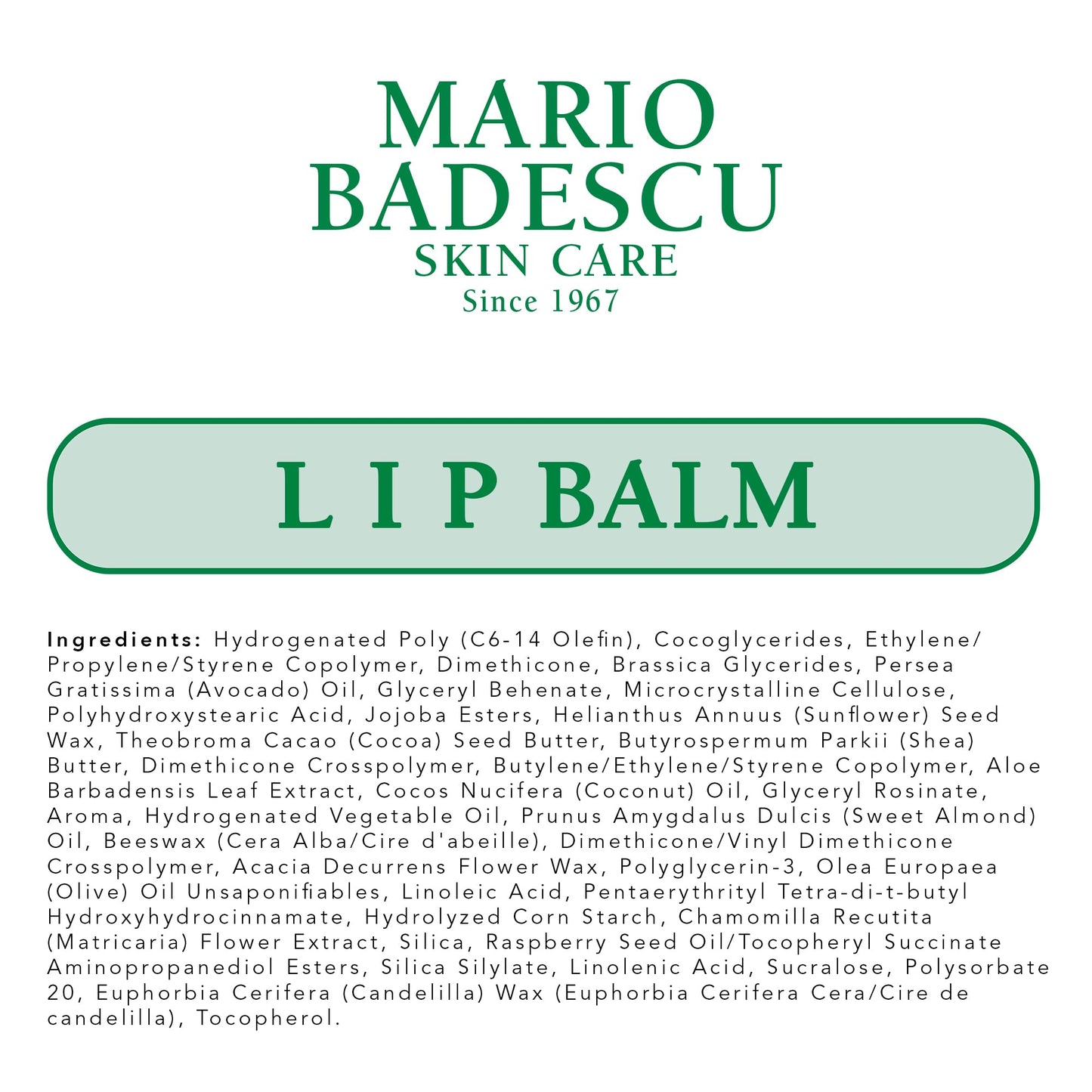 Mario Badescu Moisturizing Original Lip Balm for Dry Cracked Lips, Infused with Coconut Oil and Shea Butter, Ultra-Nourishing Lip Care Moisturizer for Soft, Smooth and Supple Lips, 0.35 Oz