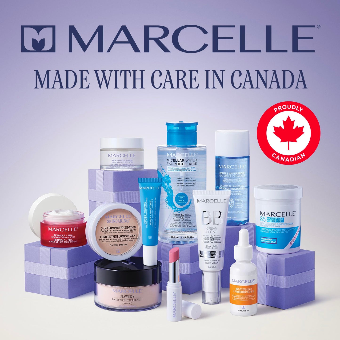 Marcelle Gentle Eye Make-Up Remover Pads, Sensitive Eyes, Waterproof Makeup Removal, Hypoallergenic, Fragrance-Free, Paraben-Free, Alcohol-Free, Cruelty-Free, 85 Pads