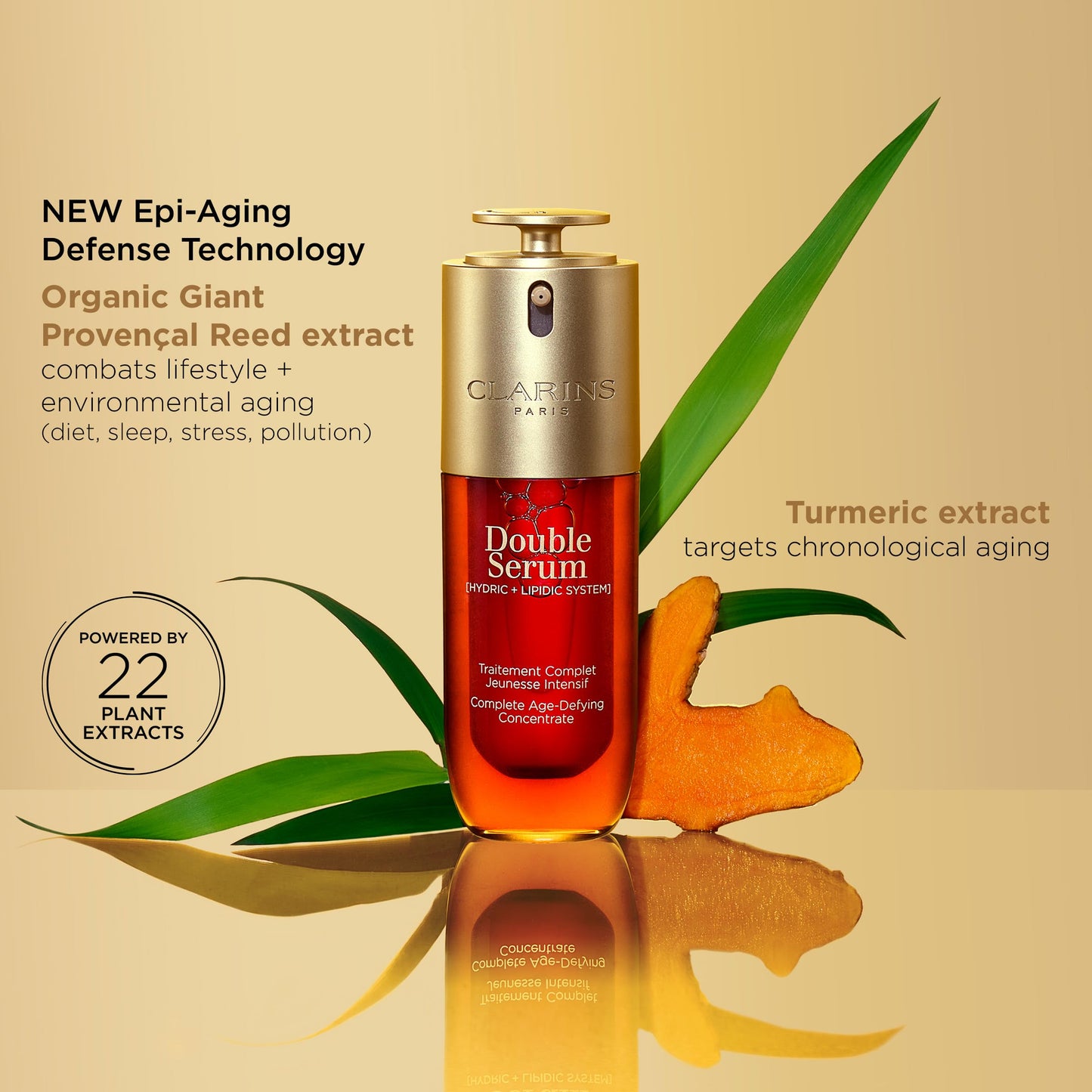 Clarins DOUBLE SERUM | Anti Aging Face Serum | Visibly Firms, Smoothes, Boosts Radiance, and Refines Pores | 24H Hydration | All Skin Types, 1.7 Fl Oz