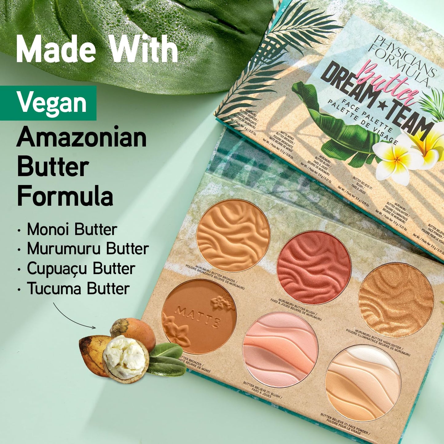 Physicians Formula Butter Palette, Nourishing Bronzer, Blush, Highlighter, and Moisturizing Face Powder Blend, Cruelty Free - Dream Team