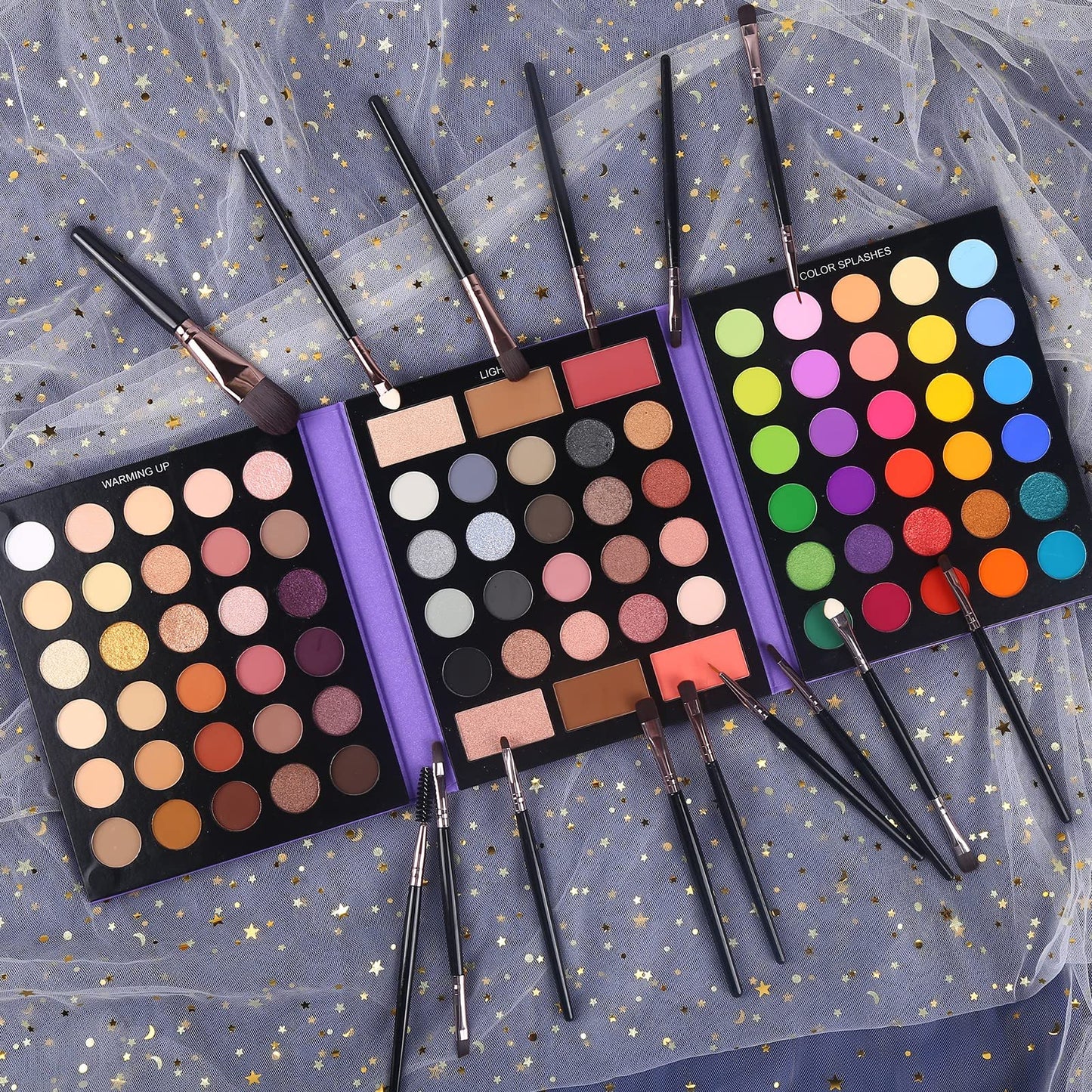 UCANBE Eyeshadow Palette with 15Pcs Brushes Makeup Set, Pigmented 86 Colors Make Up Sets Valentine's Gift, Matte Shimmer Glitter Eye Shadow Pallet Highlighter Contour Blush Powder Brush Beauty Kit